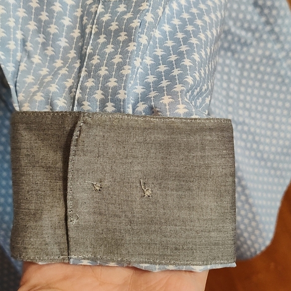 Van Heusen Studio Mens Slim Fit Wrinkle Free Shirt Light Blue White 17-17½ 34/35 - Picture 6 of 12